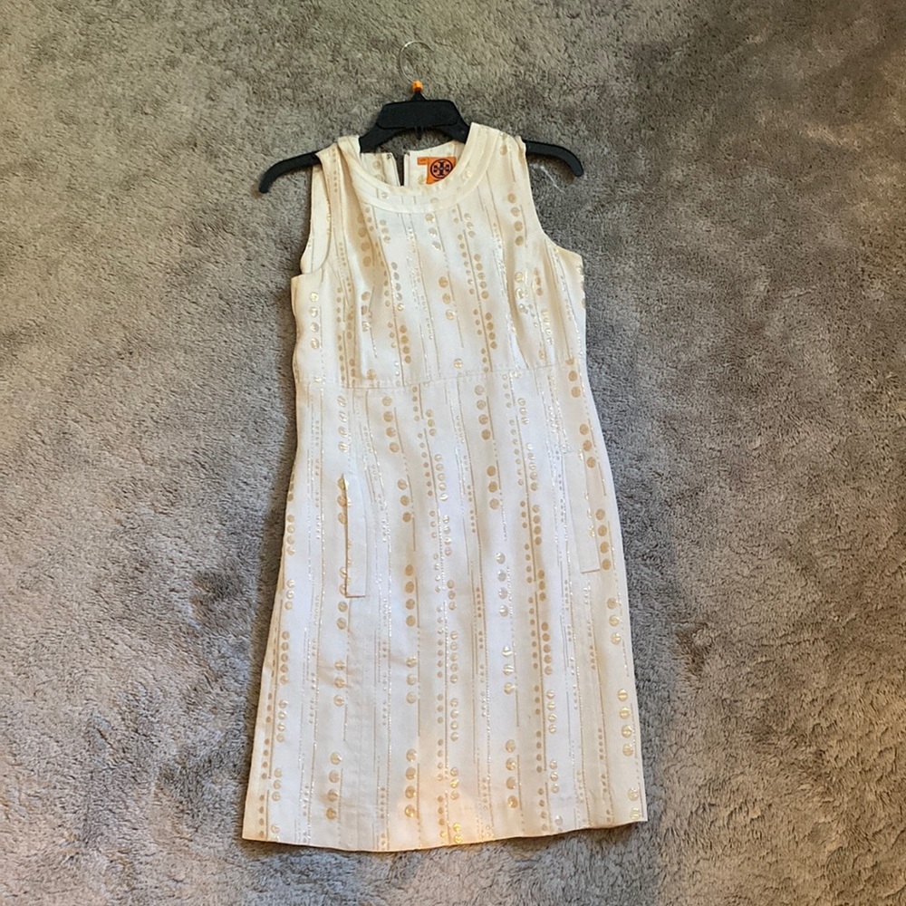 Tory Burch Gold and Cream Dress worn once!